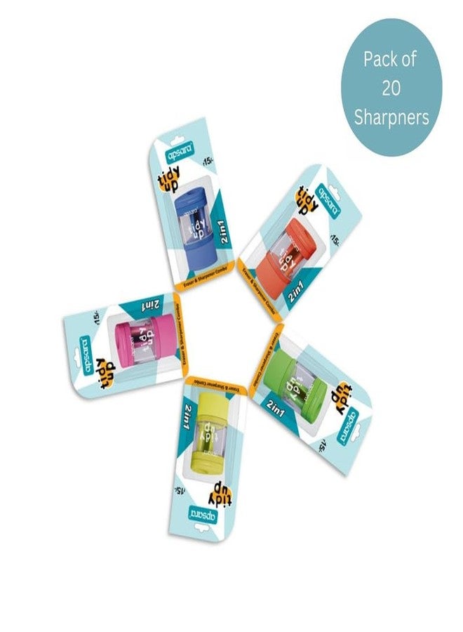 Apsara Tidy Up Sharpner with Eraser | Perfect Combination of Stationary | Pack of 20 - Image 2